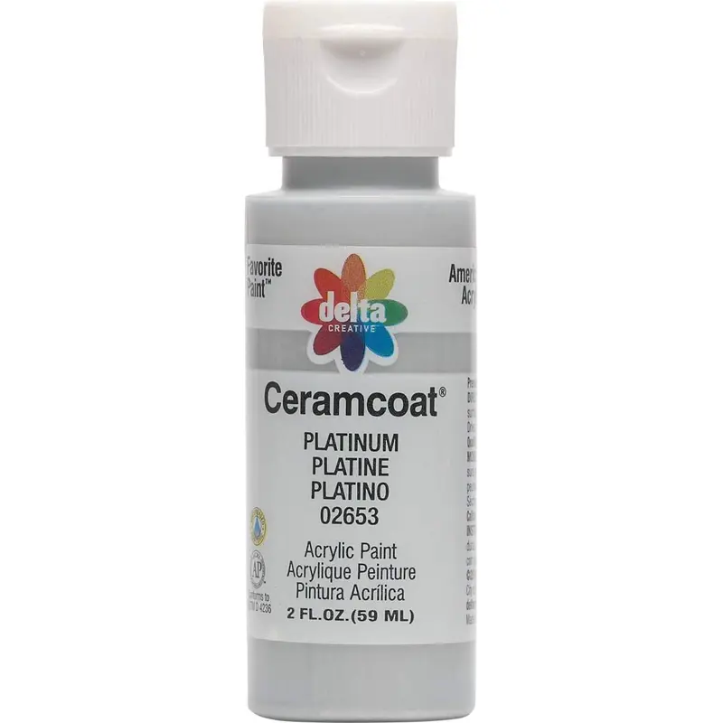 Delta Ceramcoat Acrylic Paint 2 oz. #2653 Platinum
