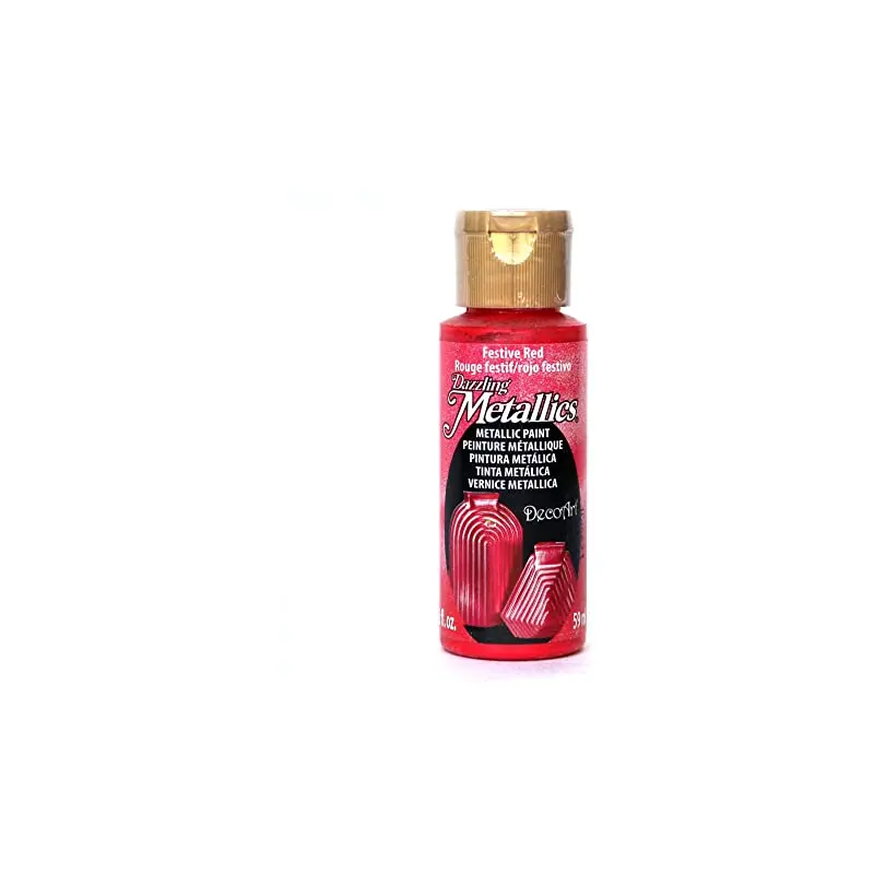 DecoArt Dazzling Metallics Paint, 2 oz. Festive Red