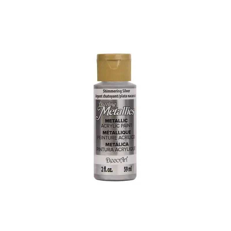 DecoArt Dazzling Metallics Paint, 2 oz. Shimmering Silver