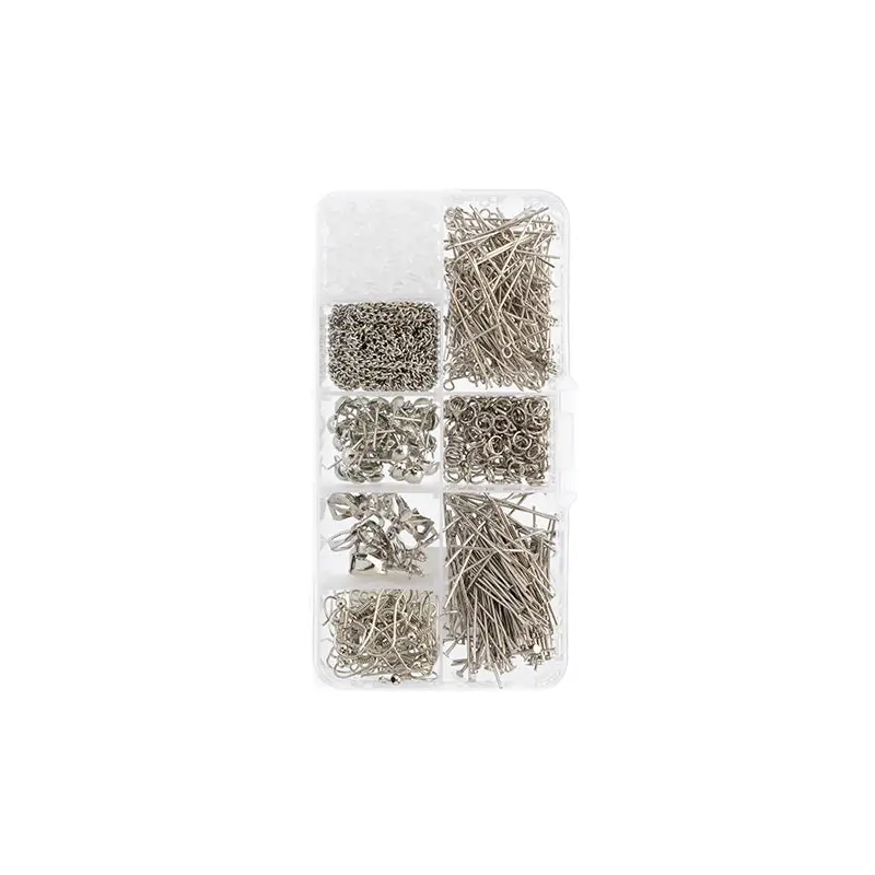 Findings - Assortment Box 8 Slots Silver Mix 671pcs
