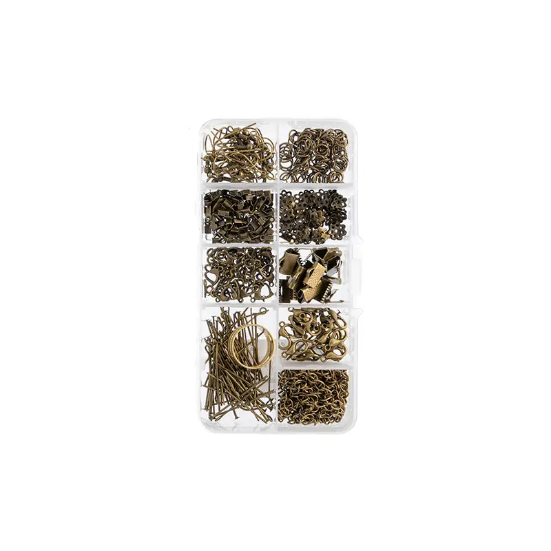 Findings - Assortment Box 9 Slots Antique Brass 461pcs