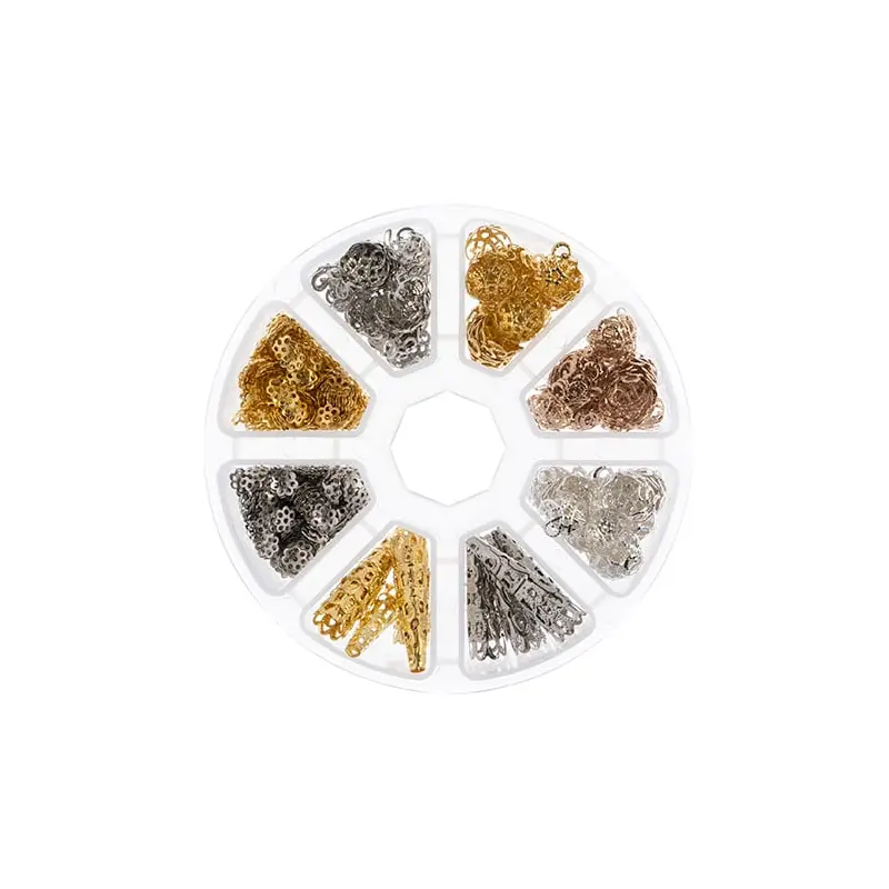 Findings - Assortment Round 8 Slots Bead Caps 1020pcs