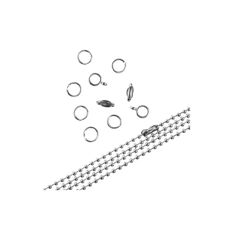 36in Chain and Findings Set- 3mm Ball Chain Silver