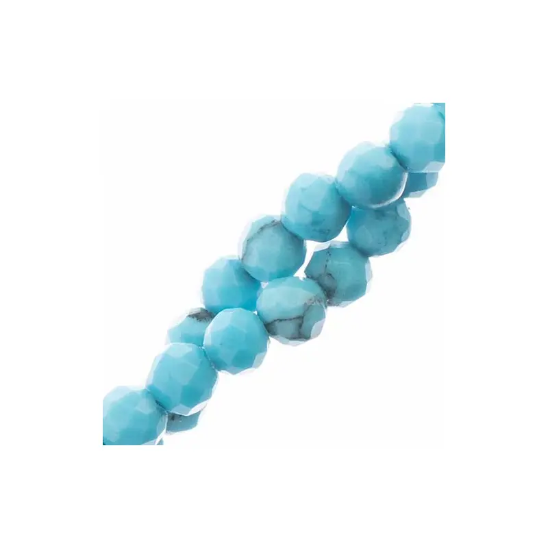 Earth's Jewels 2mm 2Strands x 7in Round Natural Turquoise apx 180pcs