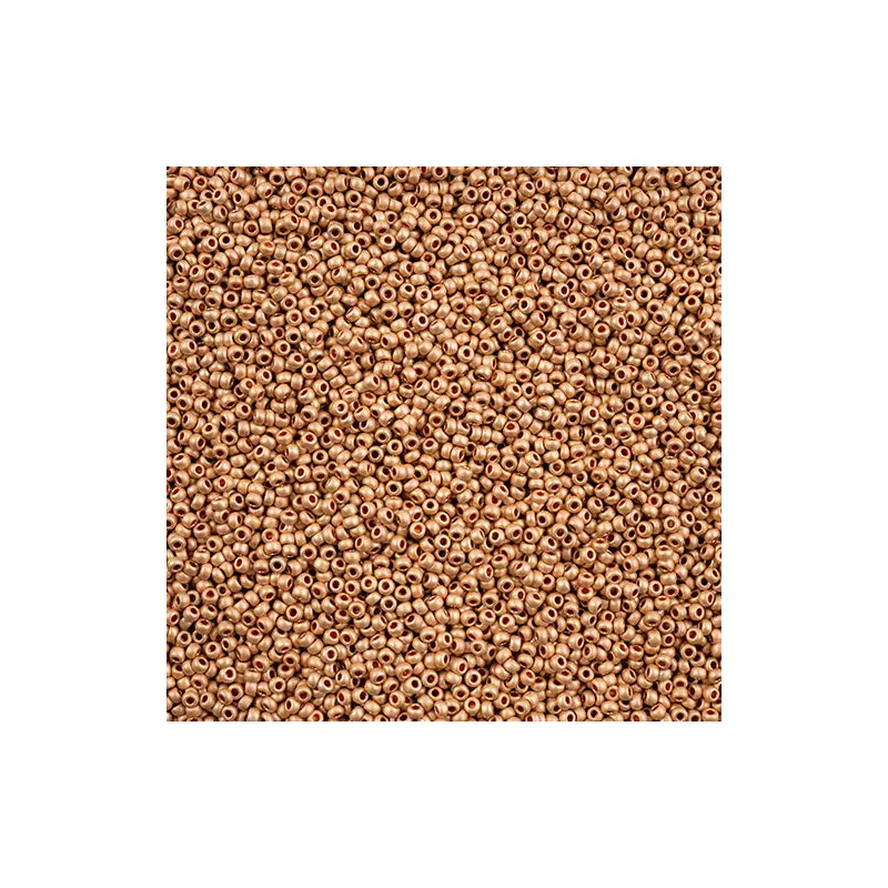 Czech Seed Bead 11/0 Vial Light Coral Pink Terra Metallic Matt apx24g