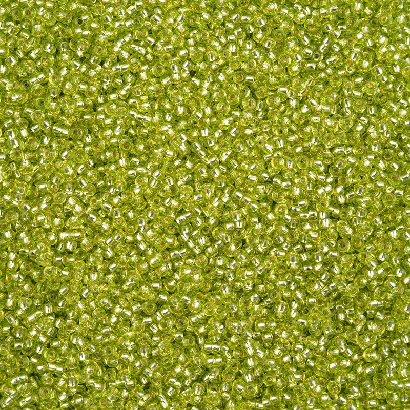 Czech Seed Bead 11/0 Vial S/L Light Green Solgel apx23g