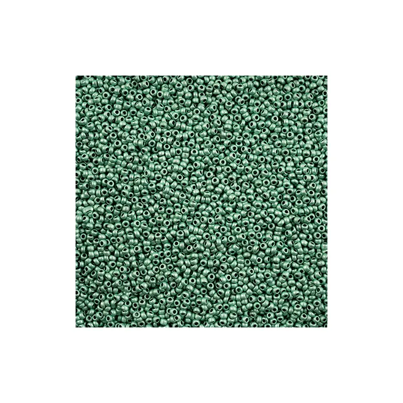 Czech Seed Bead 11/0 Vial Turquoise Blue Terra Metallic Matt apx24g