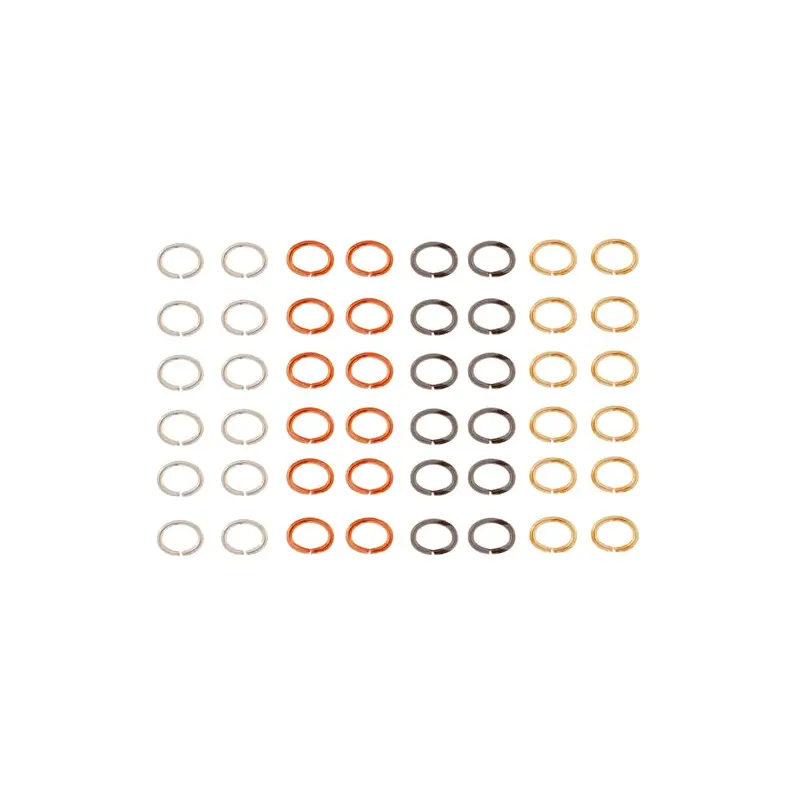 Jump Rings Oval 48pcs Assorted Colours 4x5mm