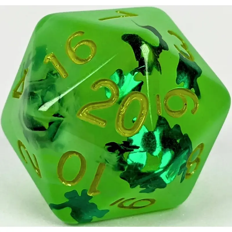 XL D20: LIT LEPRECHAUN (GLOW IN THE DARK!) 30MM