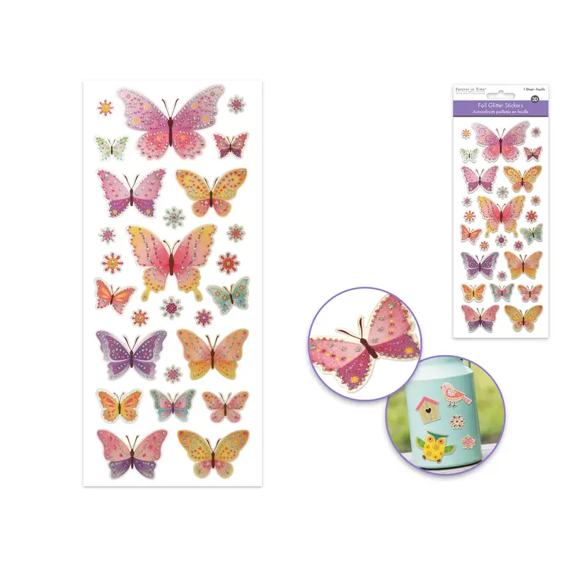 Paper Craft Sticker: 10cmx23cm Glitter Fancy  Butterfly