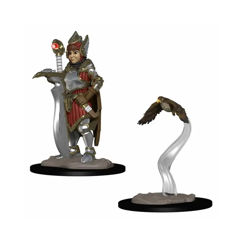 WIZKIDS WARDLINGS RPG FIGURES: GIRL FIGHTER & HUNTING FALCON