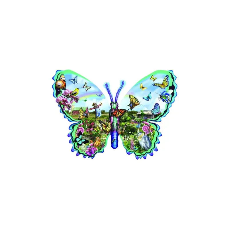 Butterfly Farm - 1000pc Shaped Jigsaw Puzzle by Sunsout (OOP)