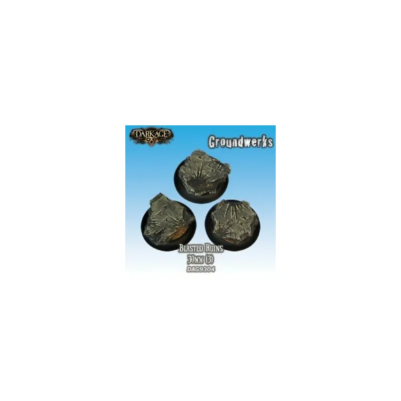 Groundwerks Base Inserts - 30mm Blasted Ruins