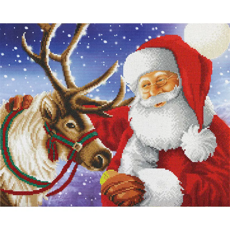 Craft Buddy Crystal Art Kit Santa's Best Friend 40 x 50cm Pre-Framed 5D Art Kit