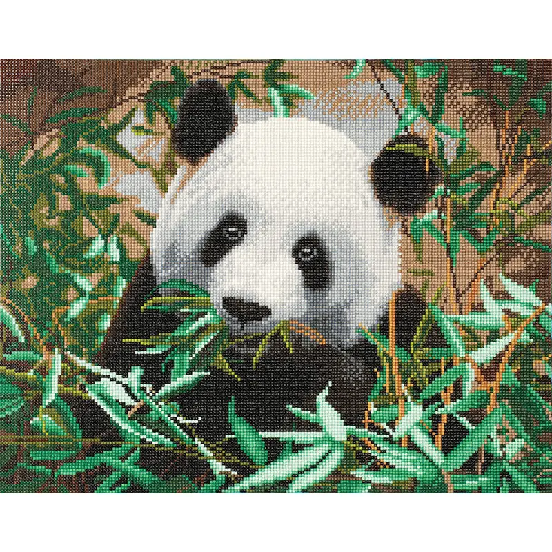 Craft Buddy Crystal Art Kit Panda Friendly 40 x 50cm Pre-Framed 5D Art Kit