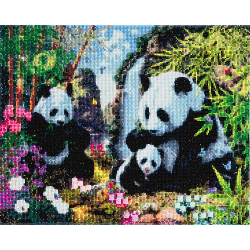 Craft Buddy Crystal Art Kit  Panda Valley 40 x 50cm Pre-Framed 5D Art Kit