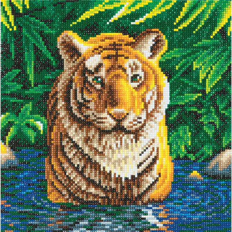Craft Buddy Crystal Art Kit Tiger Pool 30 x 30 cm Pre-Framed 5D Art Kit