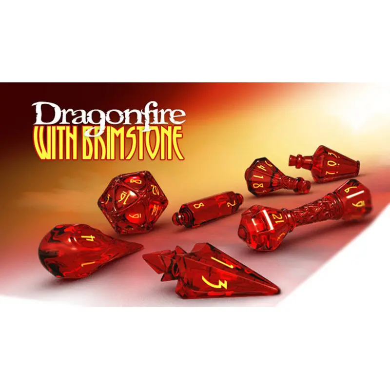 POLYHERO DICE - WIZARD SET - DRAGONFIRE & BRIMSTONE