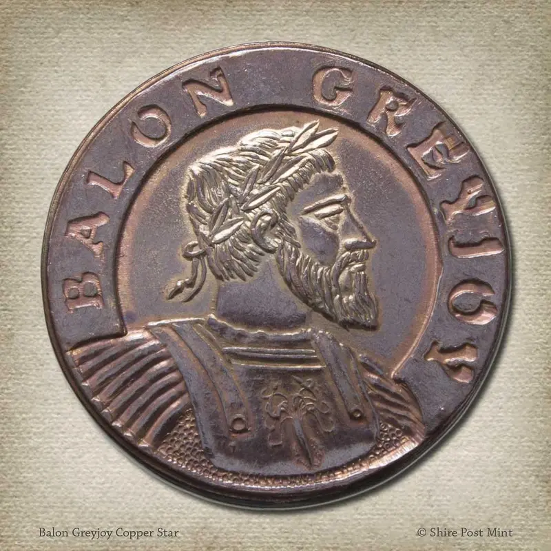 Game of Thrones Balon Greyjoy Copper Star Coin