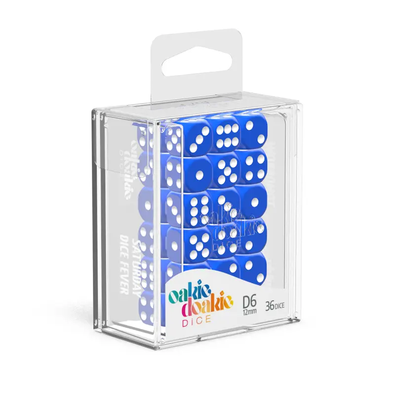 Oakie Doakie Dice D6 12 MM SOLID - Blue (36)