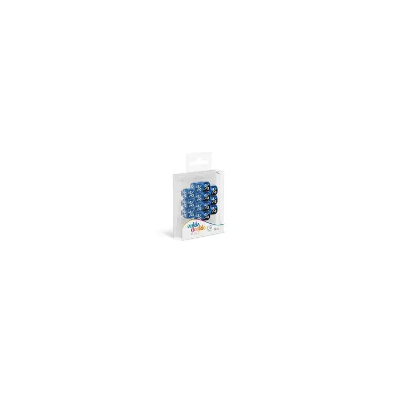 Oakie Doakie Dice D6 Dice 12 mm Marble/Gemidice Positive & Negative - Blue (14)