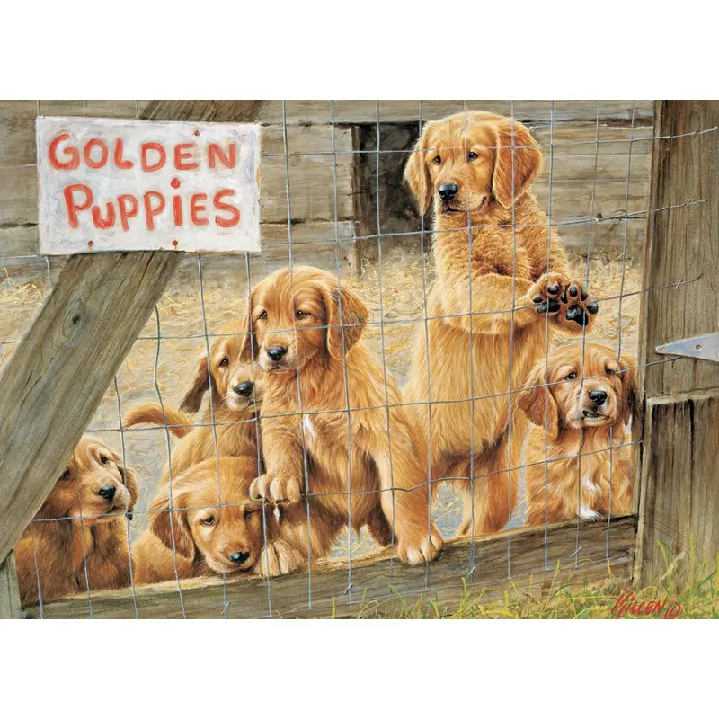 500pc Puzzle Cobble Hill Golden Puppies