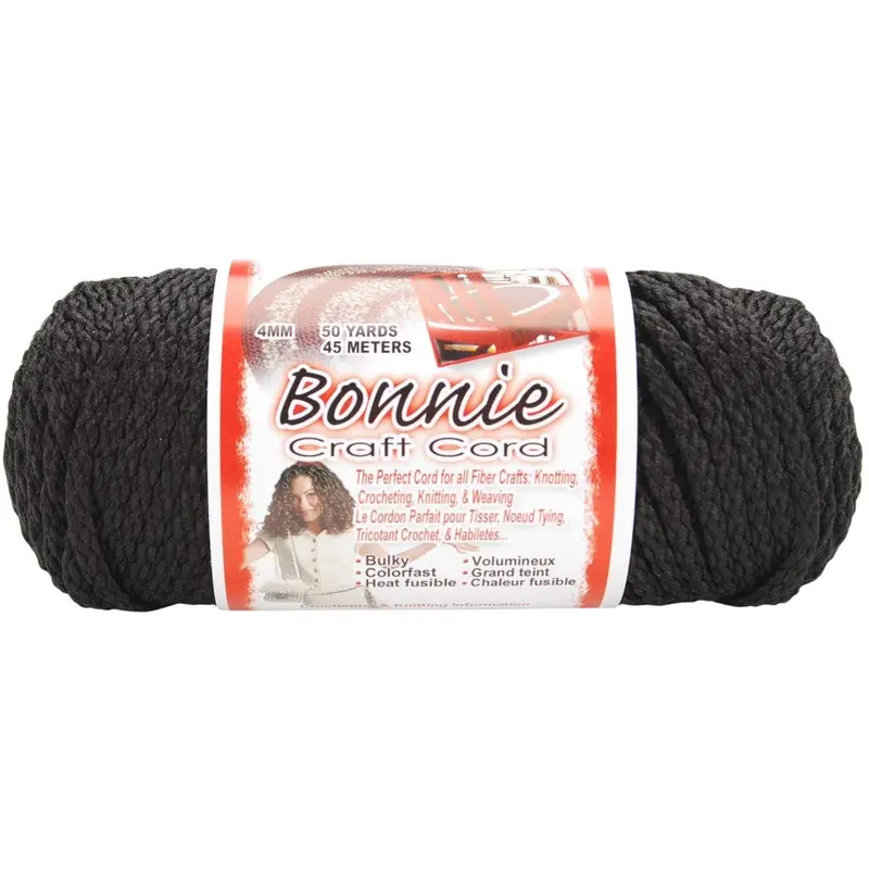Macrame Cord - Black 4mm X 50 Yd