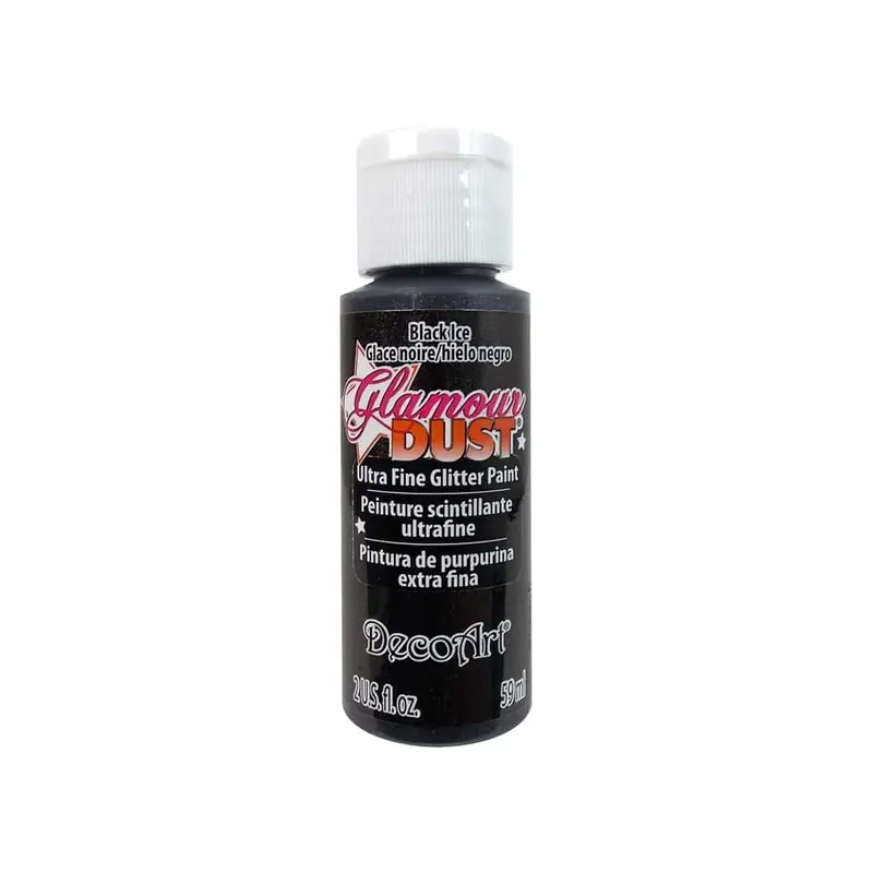 DecoArt Glamour Dust Ultra Fine Glitter Paint 2 oz. Black Ice