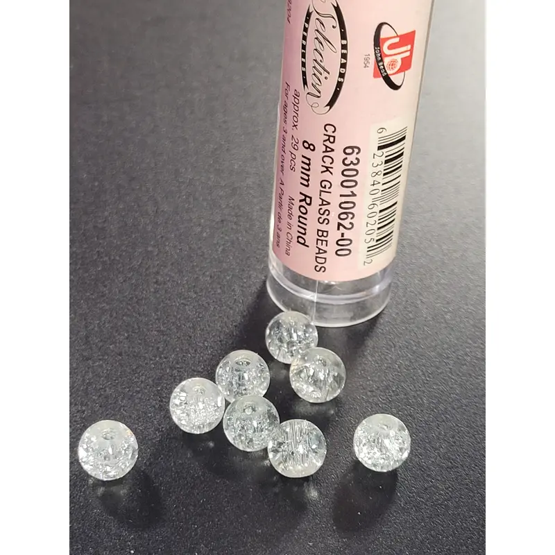Crack Glass Beads 8mm Round