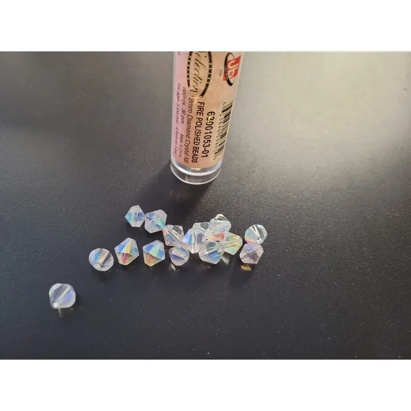 Fire Polished Beads 8mm Diamond Crystal AB