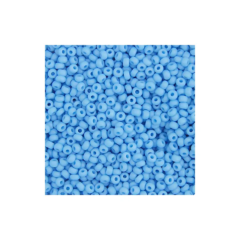 Glass Seedbeads Tubes Opaque Light Blue 10/0 Matt