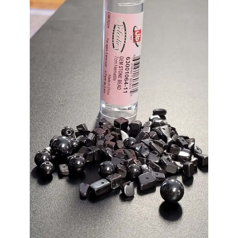 Gem Stone Bead 7cm Hematite