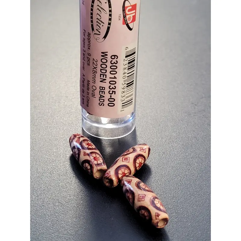 Wooden Beads 22x8mm Oval