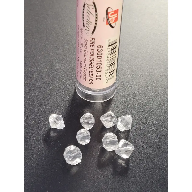 Fire Polished Beads 8mm Diamond Crystal