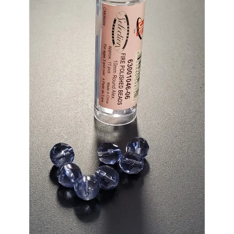 Fire Polished Beads 10mm Round Alex.