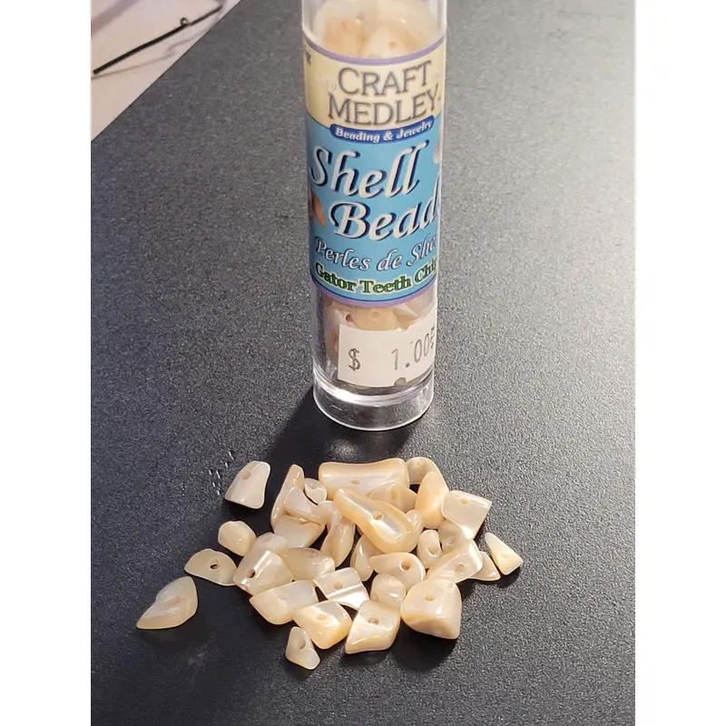 Craft Medley Shell Beads Gator Teeth Chip