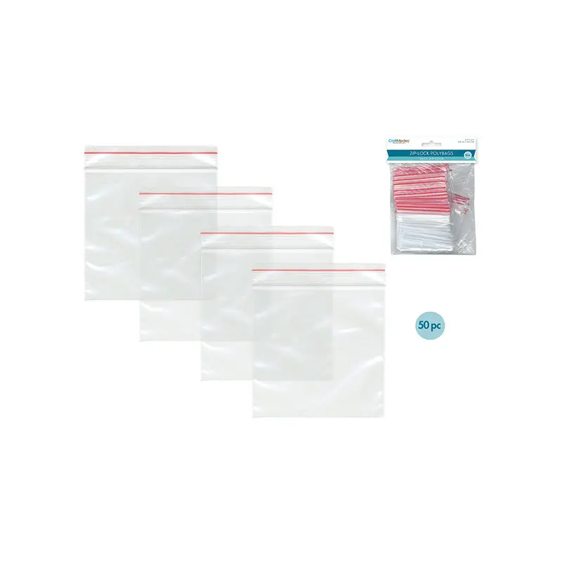 Zipper-Seal Polybags: 3"x4" 50pc