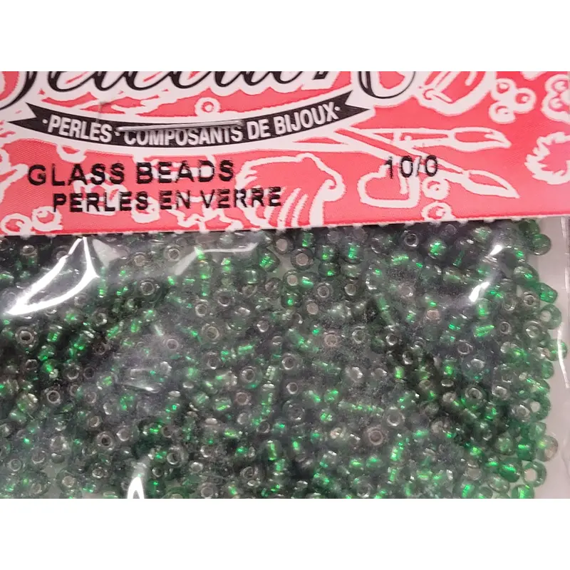 Silver Line Emerald Green Seedbeads