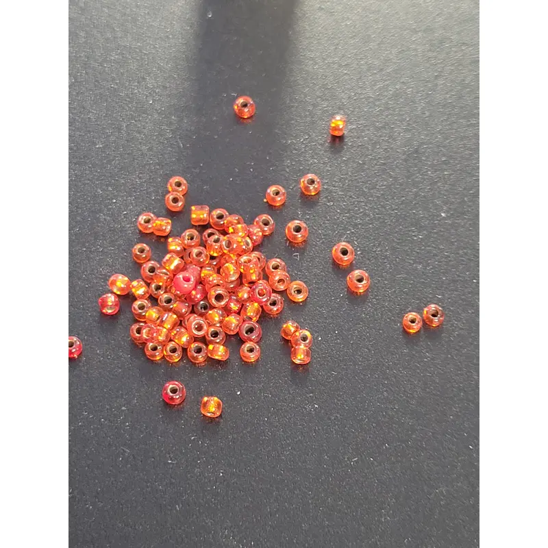 Silver Line Orange Seedbeads