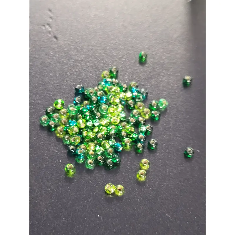 Silver Lined Multicoloured Green Yellow Seedbeads