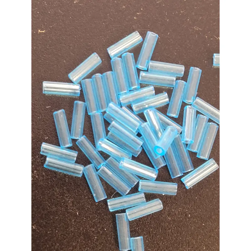 Transparent Blue Bugle Beads Vial
