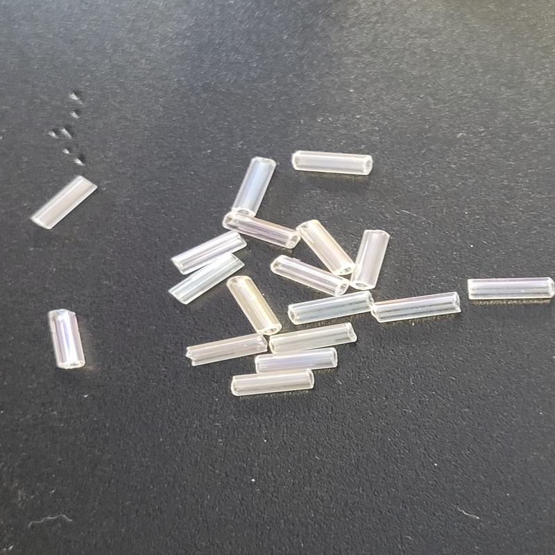 Transparent Clear Iris Bugle Beads Vial