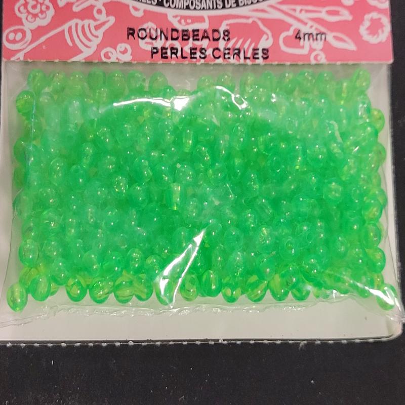 Transparent Fluorescent Green 4mm