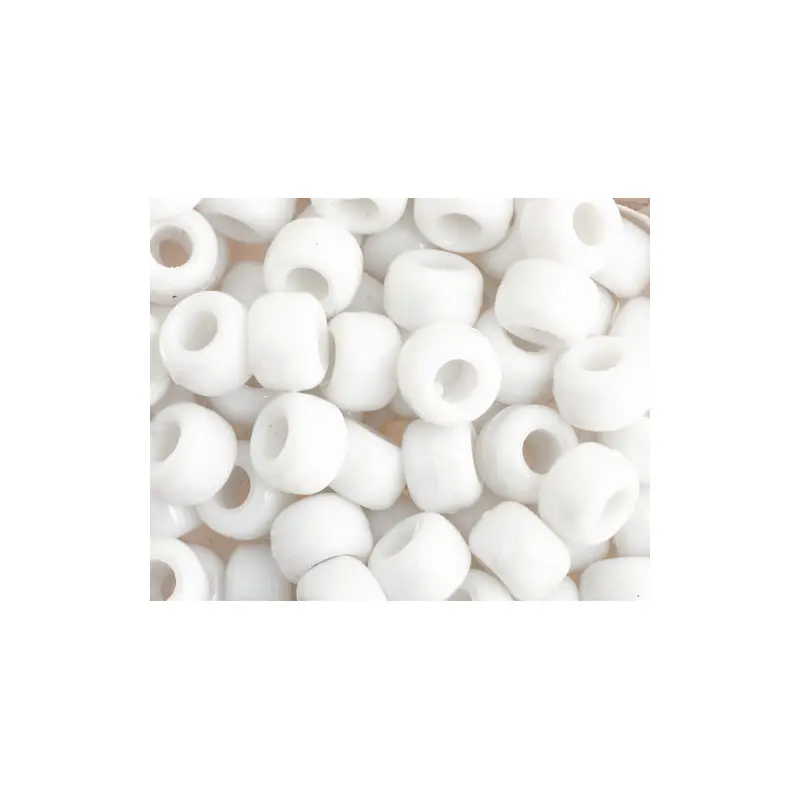 Opaque White Crowbeads Pony Beads 9mm