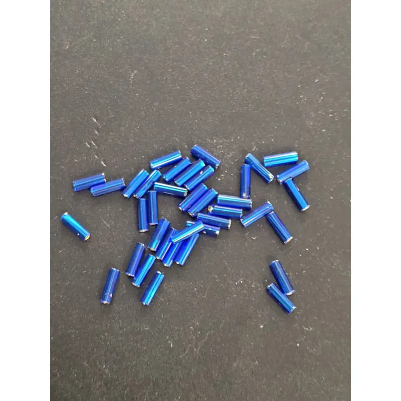 Silver Lined Royal Blue Bugle Beads