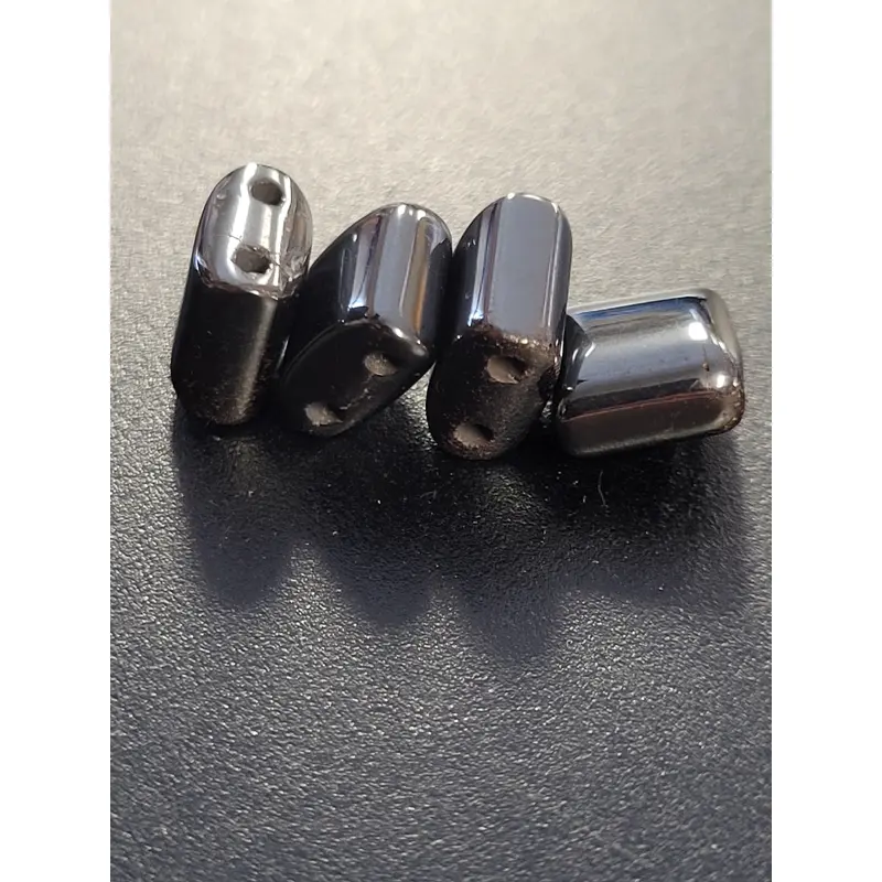 Magnetic Spacer 2 Hole Hematite Set of 4