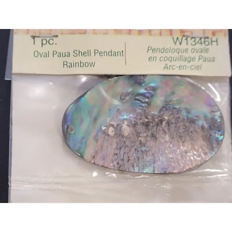 Oval Paua Shell Pendant Rainbow