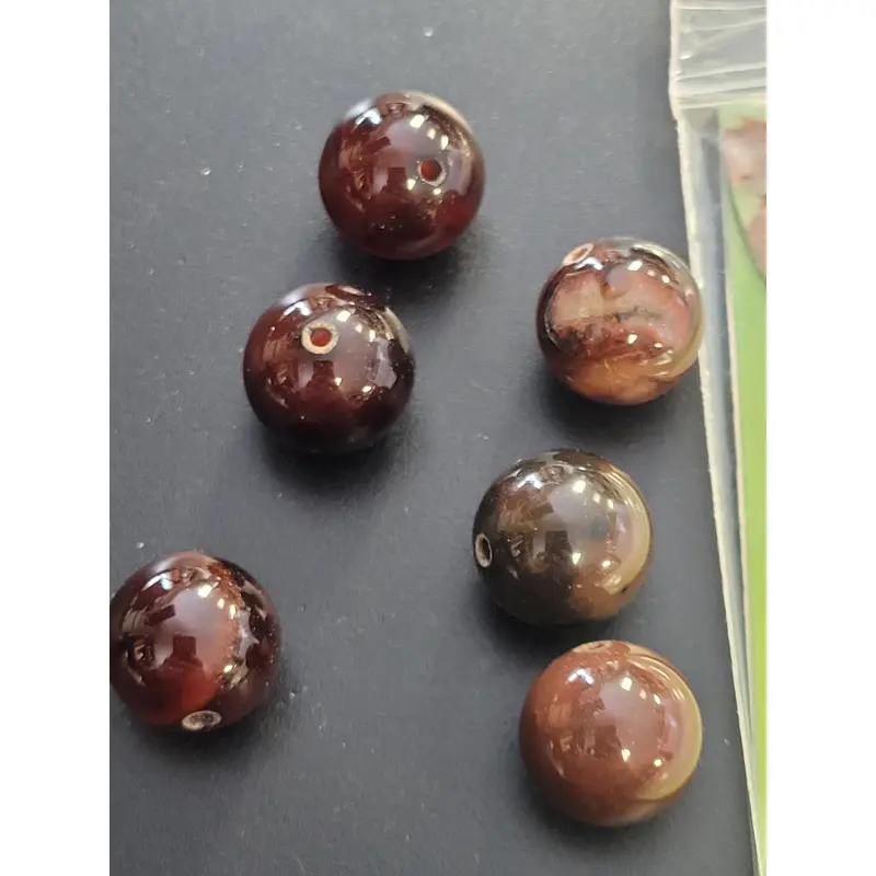 6pc Dark Brown Beads 14mm