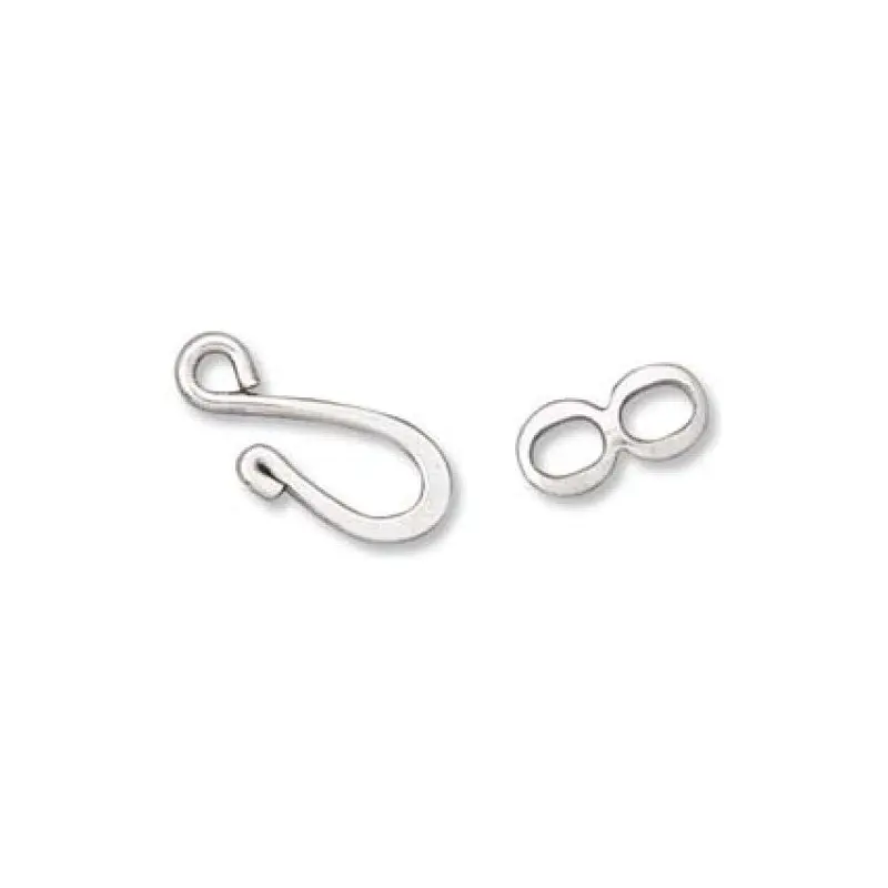 HOOK AND EYE CLASPS Silver Plated LF/NF