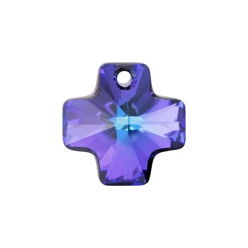 Swarovski 6866 20mm Cross Pendant Crystal Heliotrope